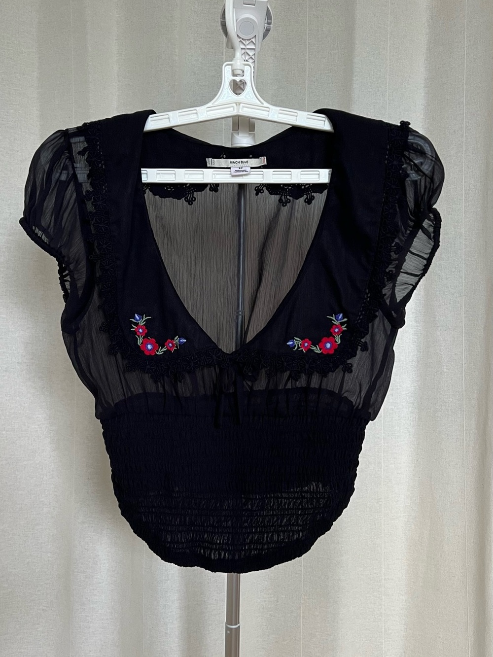 Kimchi Blue Frenchie Semi-Sheer Blouse
